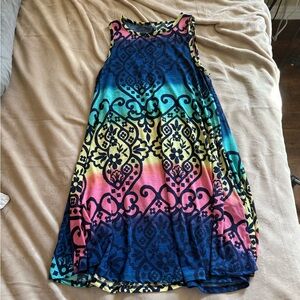 Bellamie Blue and Pink A-Line Skirt